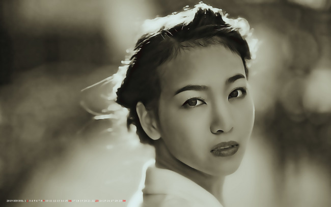 Обои картинки фото календари, компьютерный дизайн, calendar, девушка, лицо, взгляд