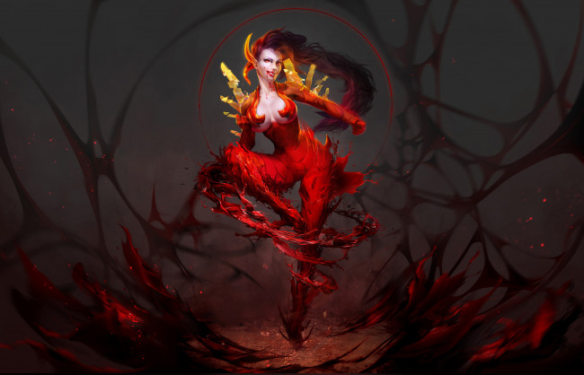 Обои картинки фото фэнтези, эльфы, девушка, фон, взгляд, униформа, улыбка