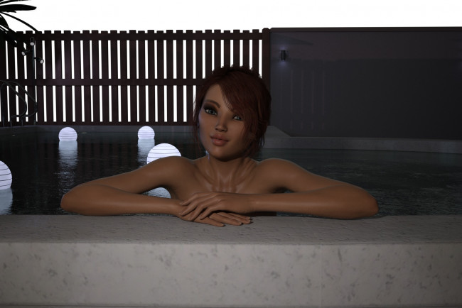 Обои картинки фото 3д графика, люди , people, девушка, взгляд, фон