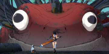 Картинка аниме оружие +техника +технологии девушка собака жаба киборг