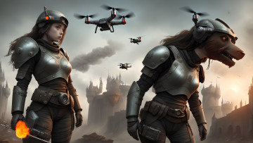 Картинка фэнтези роботы +киборги +механизмы нейросети графика нейроарт ai art нейронные сети рисунки нейро искусство робот