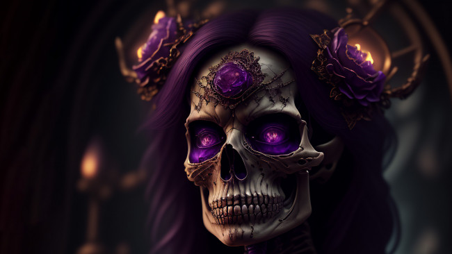 Обои картинки фото фэнтези, нежить, нейросети, графика, нейроарт, ai, art, нейронные, сети, рисунки, нейро, искусство, череп