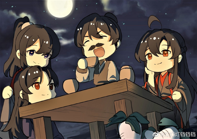 Обои картинки фото аниме, mo dao zu shi, персонажи, застолье