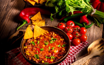 обоя еда, первые блюда, перец, помидоры, петрушка, фасолевый, суп
