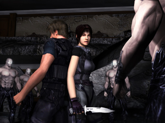 Обои картинки фото видео игры, breakdown, парень, девушка, оружие, мутанты