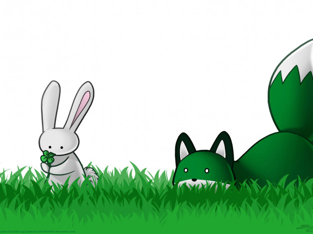 Обои картинки фото векторная, графика, зайчик