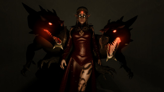 Обои картинки фото 3д, графика, creatures, существа, эльф, драконы