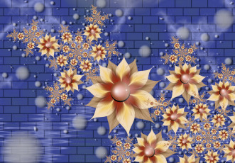 Картинка 3д графика flowers цветы фон узор цвета лепестки