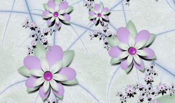 Картинка 3д графика flowers цветы фон узор цвета лепестки