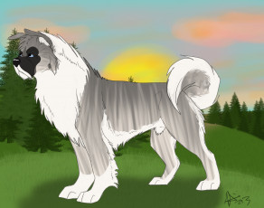 Картинка рисованные животные +собаки собака