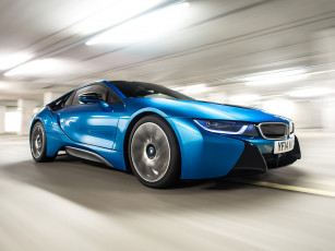 Картинка автомобили bmw i8 синий 2014г uk-spec
