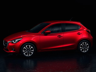 Картинка автомобили mazda demio 2014г красный