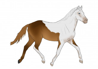 Картинка рисованные животные +лошади лошадь