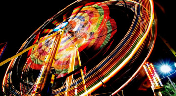 Картинка разное карусели +качели +аттракционы качели ночь огни яркость движение
