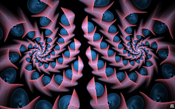 Картинка 3д+графика фракталы+ fractal цвета фон узор