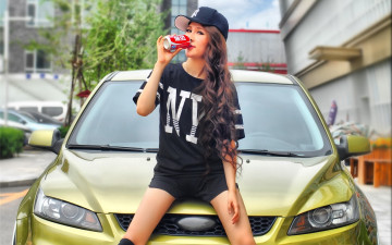 Картинка автомобили авто+с+девушками азиатка автомобиль девушка