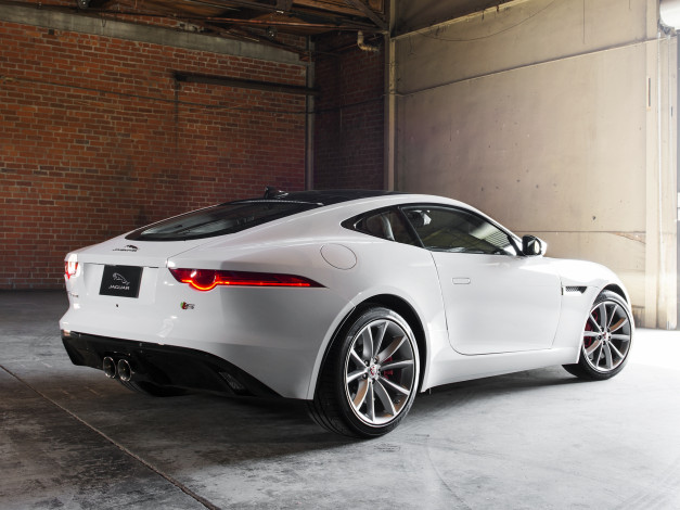 Обои картинки фото автомобили, jaguar, coupе, f-type, r, 2015г, светлый, us-spec