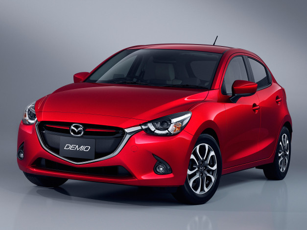 Обои картинки фото автомобили, mazda, 2014г, demio, красный