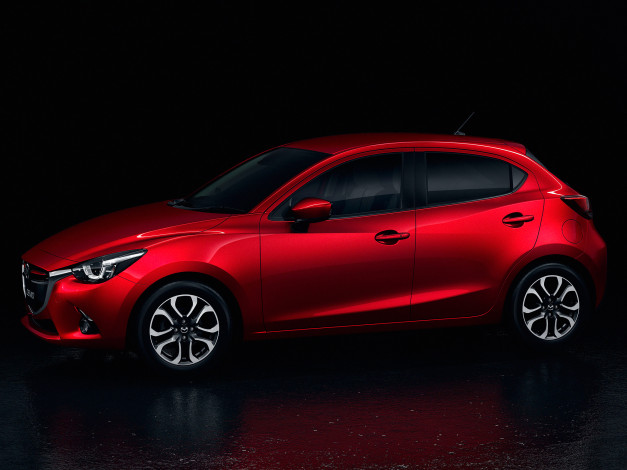 Обои картинки фото автомобили, mazda, demio, 2014г, красный