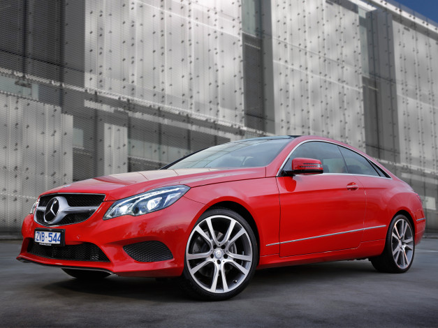 Обои картинки фото автомобили, mercedes-benz, au-spec, красный, 2013г, c207, coupe, e, 250