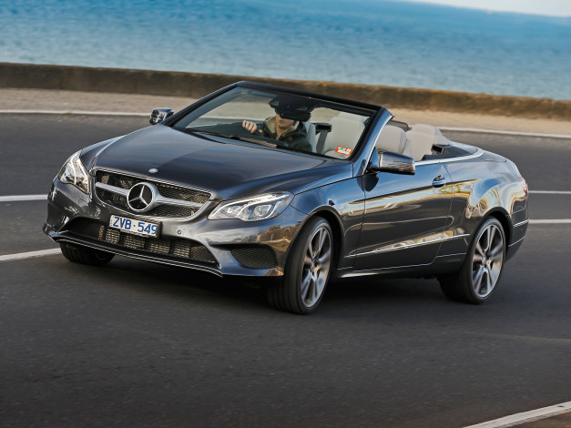 Обои картинки фото автомобили, mercedes-benz, темный, 2013г, a207, au-spec, cabrio, e, 250