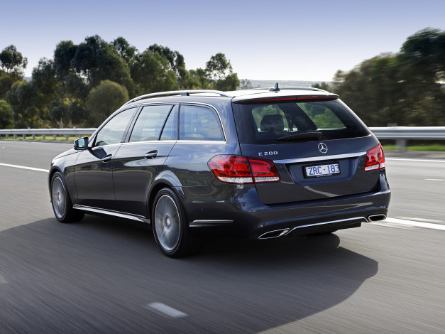 Обои картинки фото автомобили, mercedes-benz, темный, au-spec, estate, 2013г, s212, e, 200