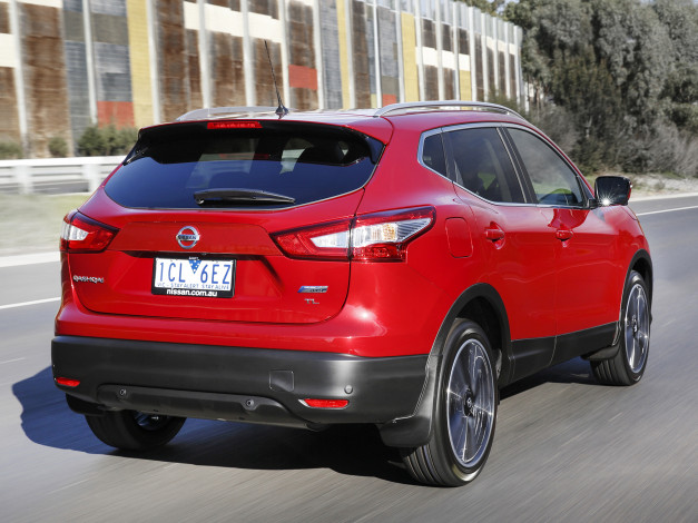 Обои картинки фото автомобили, nissan, datsun, qashqai, au-spec, 2014г, красный