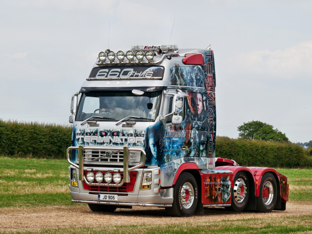 Обои картинки фото volvo fh16 j davidson terminator, автомобили, volvo trucks, транспортное, средство, автомобиль