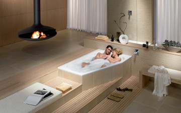 Картинка разное мужчина+женщина обнаженные халат мужчина nude ванна lovers woman книги bath романтика влюбленные женщина man нежность жена муж