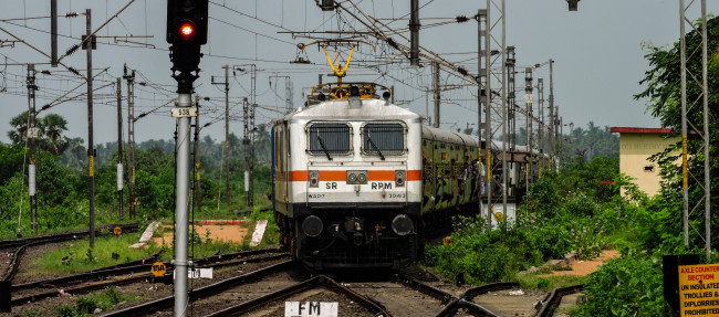 Обои картинки фото техника, электровозы, рельсы, дорога, состав, локомотив, железная