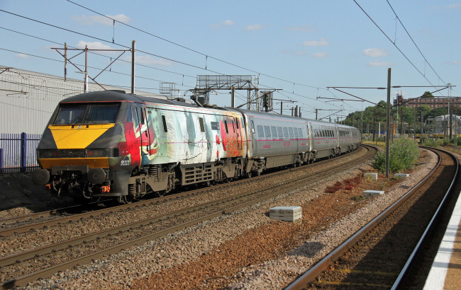 Обои картинки фото техника, поезда, локомотив, рельсы, дорога, железная, состав