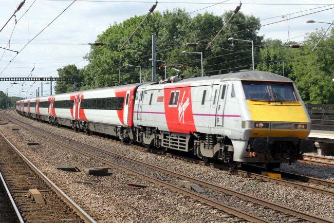 Обои картинки фото техника, поезда, состав, локомотив, рельсы, дорога, железная