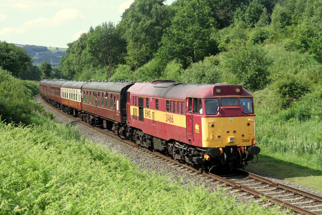 Обои картинки фото техника, поезда, состав, локомотив, рельсы, дорога, железная