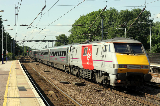 Обои картинки фото техника, поезда, состав, локомотив, рельсы, железная, дорога