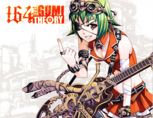 Картинка аниме vocaloid зеленые волосы завод art шестеренки цепи повязка takumi torikoshi gumi megpoid очки гитара