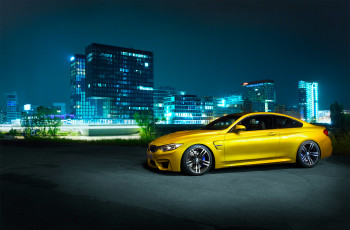 Картинка автомобили bmw front germany night shooting coupe m4 f82