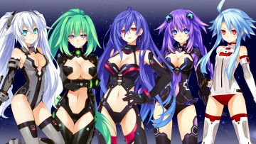 Картинка аниме hyperdimension+neptunia девушки