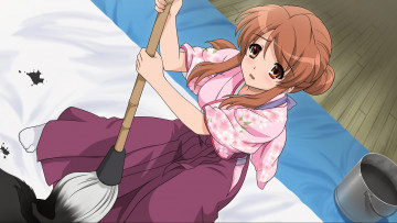 Картинка аниме the+melancholy+of+haruhi+suzumiya фон девушка взгляд