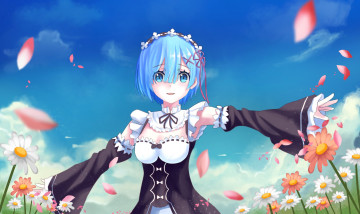 Картинка аниме re +zero+kara+hajimeru+isekai+seikatsu фон взгляд девушка