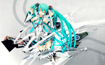 Картинка аниме vocaloid фон взгляд девушка