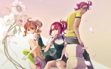 Картинка kiznaiver аниме фон взгляд девушки