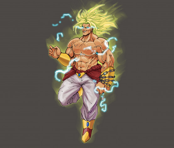 Обои картинки фото dragon ball, аниме, наручи, цепь, мужчина, взгляд, фон