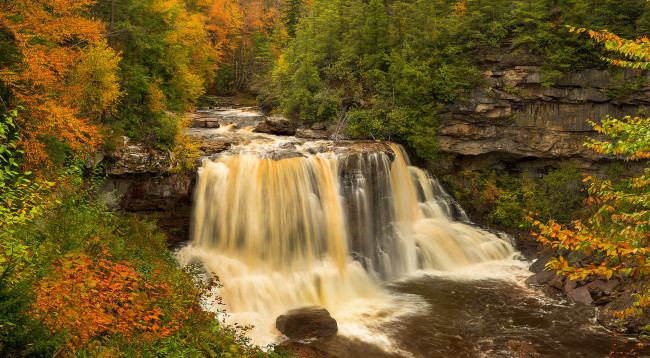 Обои картинки фото природа, водопады, водопад, река, лес