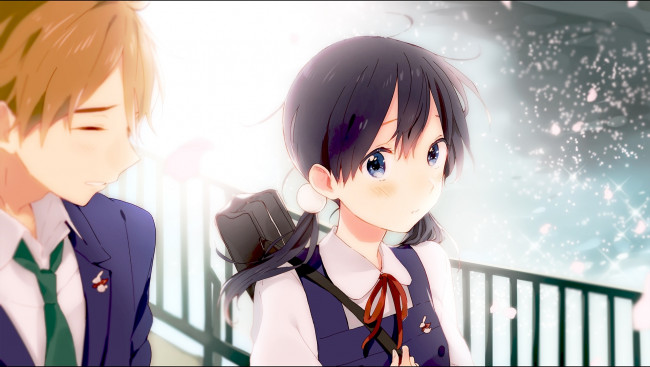 Обои картинки фото аниме, tamako market, девочка, парень