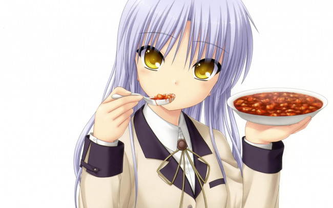 Обои картинки фото аниме, angel beats, фон, взгляд, девушка