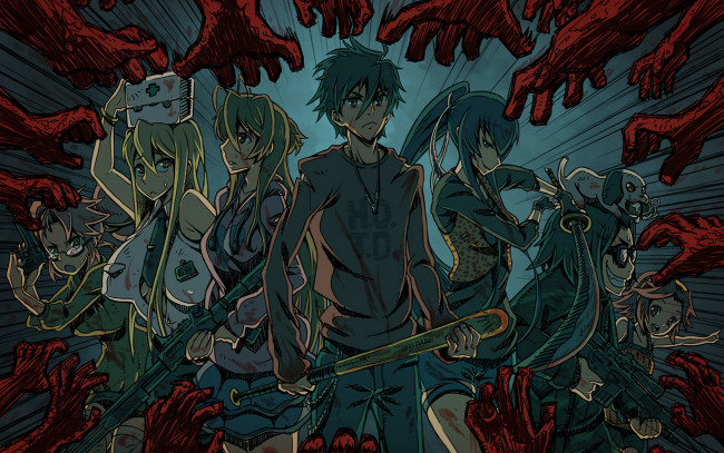 Обои картинки фото аниме, highschool of the dead, школа, мертвецов, highschool, of, the, dead