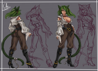 Картинка рисованное комиксы фон девушка взгляд хвост