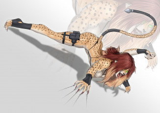 Картинка рисованное комиксы существо девушка когти хвост фон