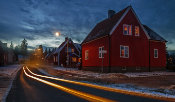 Картинка стокгольм города стокгольм+ швеция дома фонари деревья снег