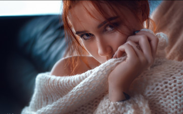 Картинка девушки -unsort+ лица +портреты шарфик глаза грусть эльвира позднышева